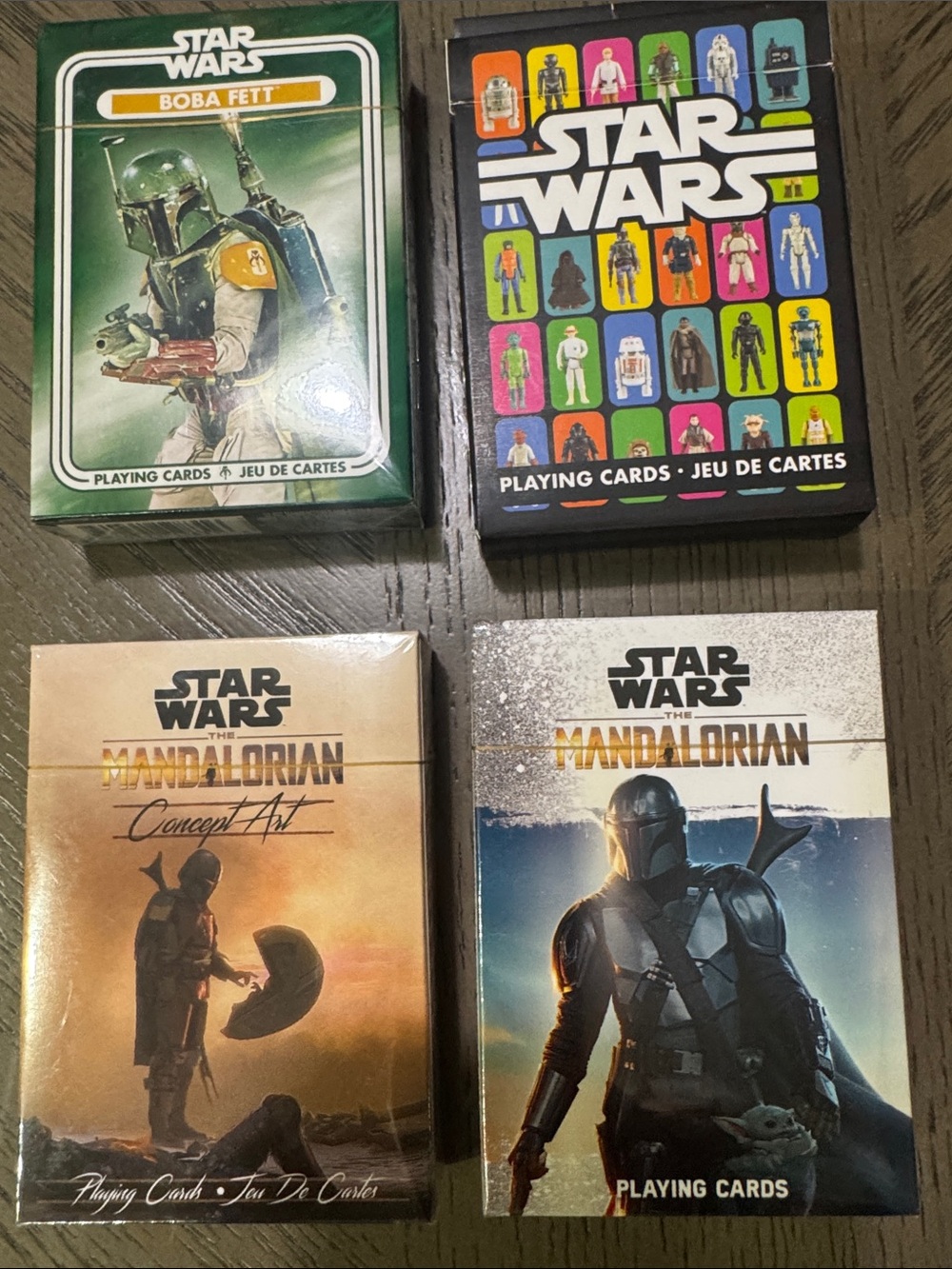 Star Wars Playing Card 4 Decks - Green, Black, Tan, Blue